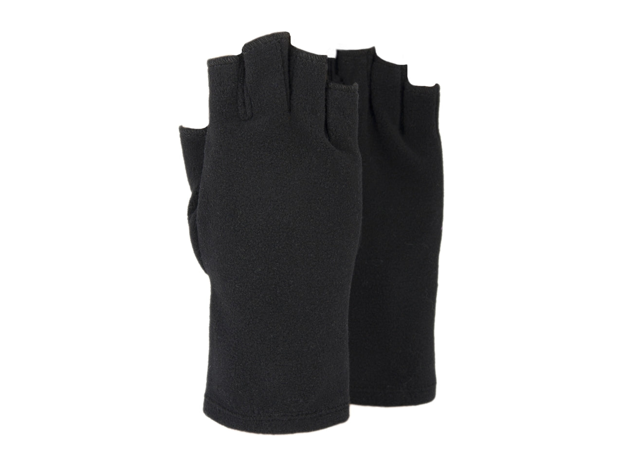 Guanto micropile elasticizzato mezze dita tinta unita da donna antracite