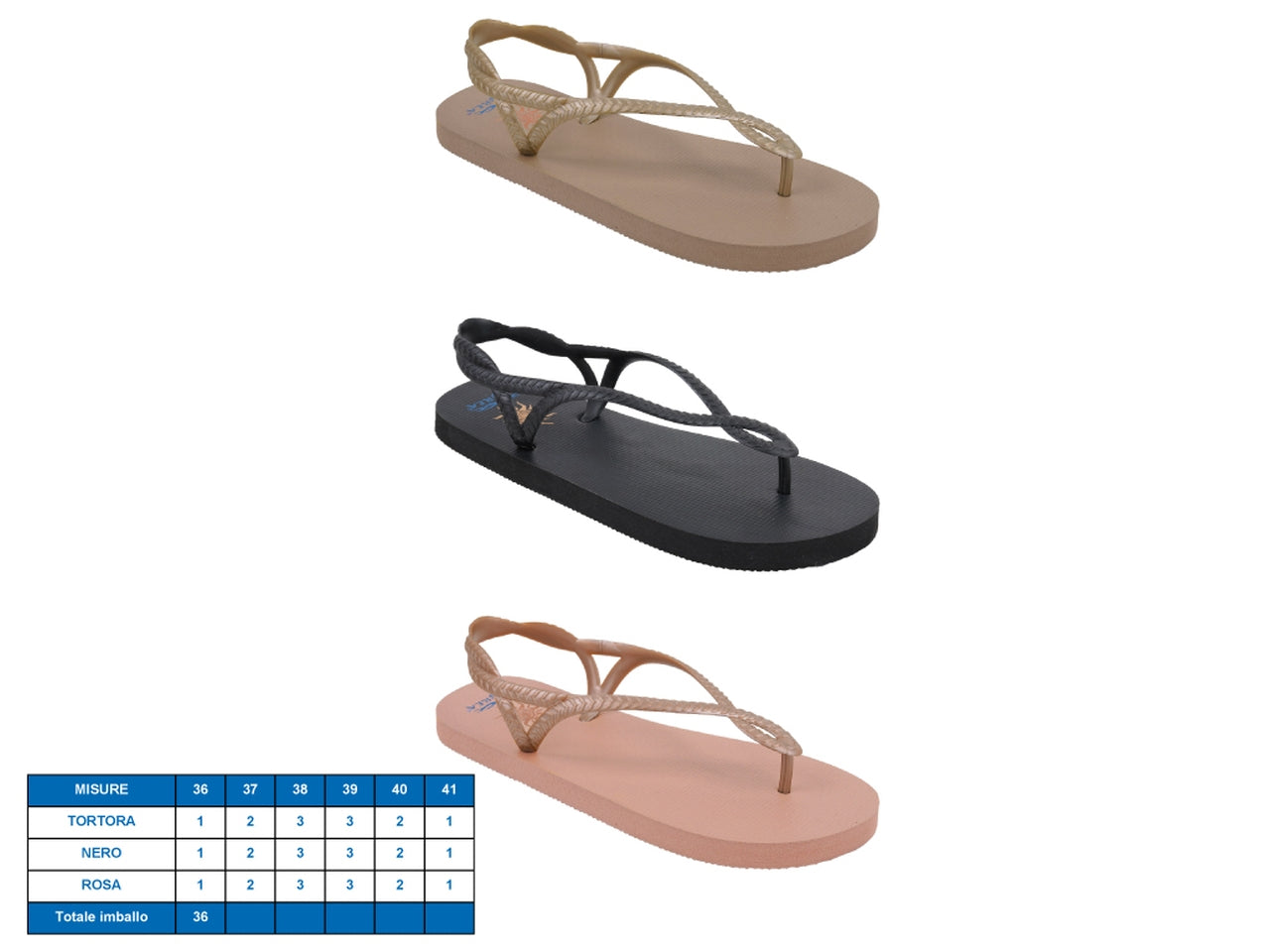 Sandalo infradito da donna in plastica eva, colori assortiti dal 36 al 41