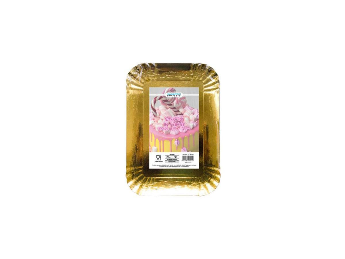 Vassoio in carta confezione da 3 vassoi 700gr 19x25cm