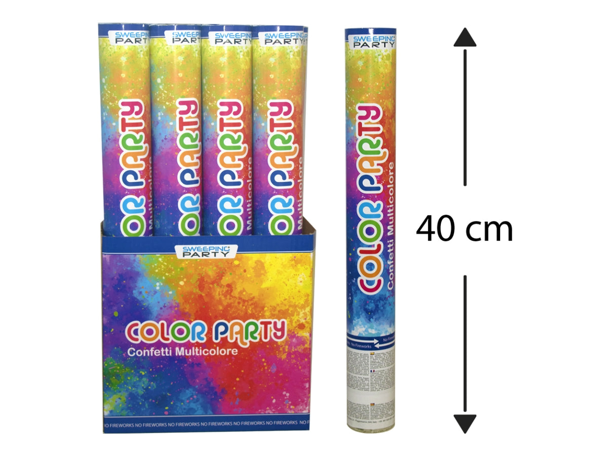 Tubo sparacoriandoli multicolore 40cm per feste - Mv Tech