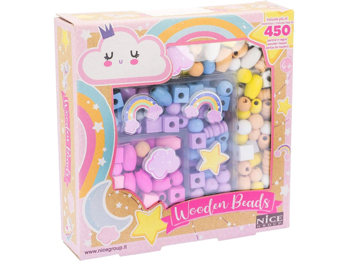 Wooden bead mini box assorted