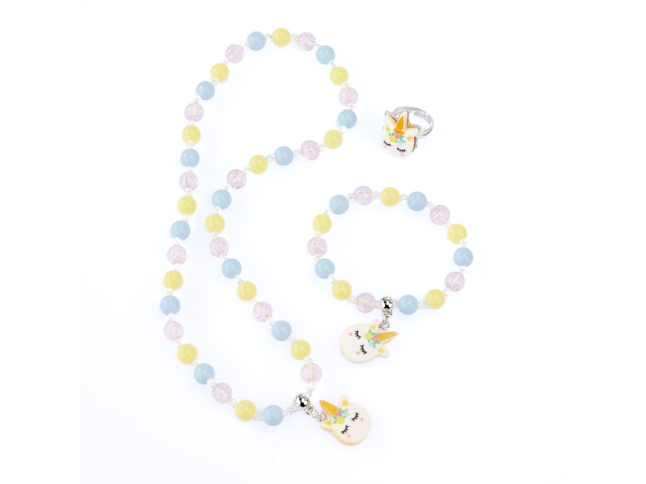 Pastel unicorn collana bracciale e anello