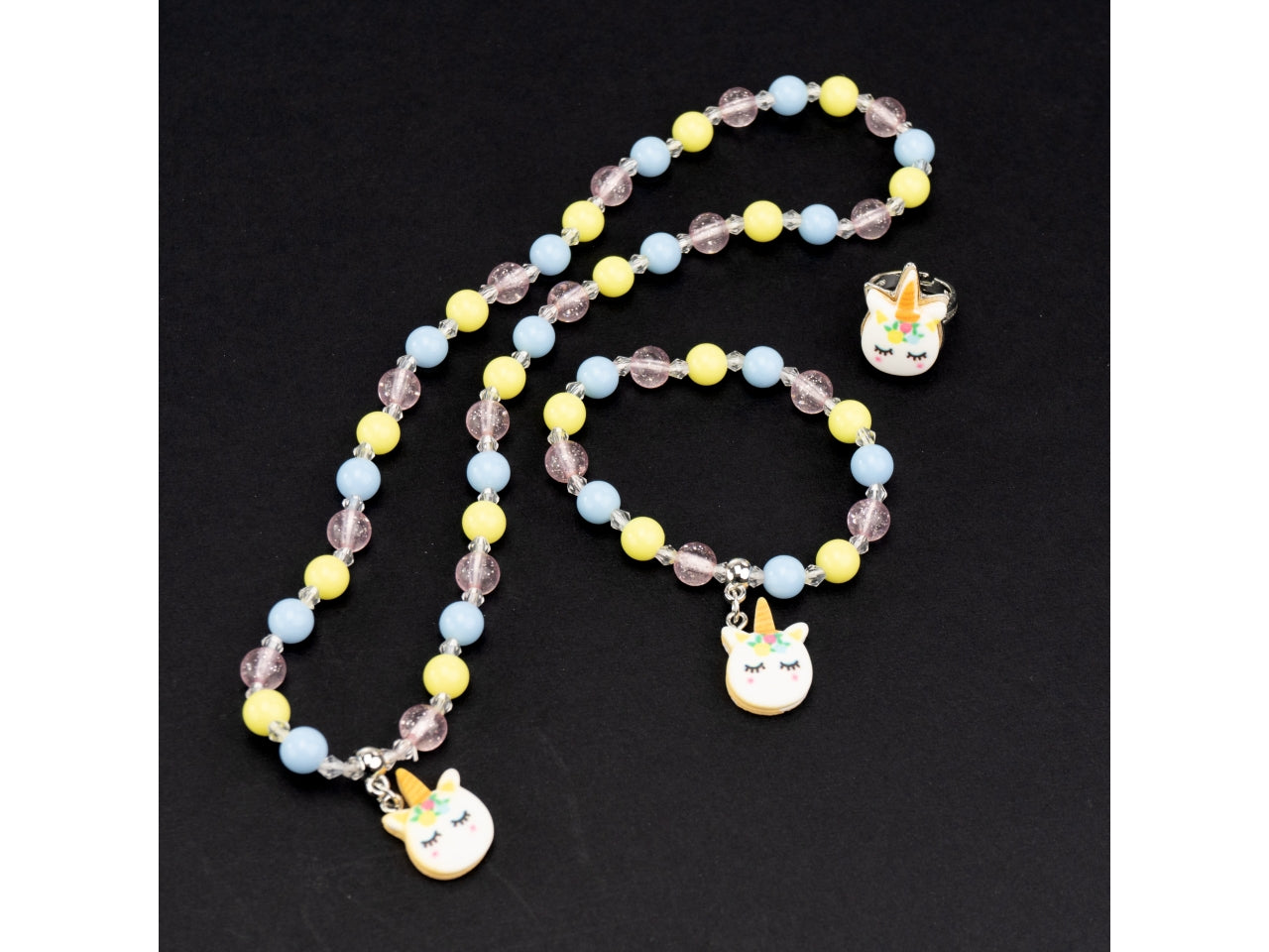 Pastel unicorn collana bracciale e anello