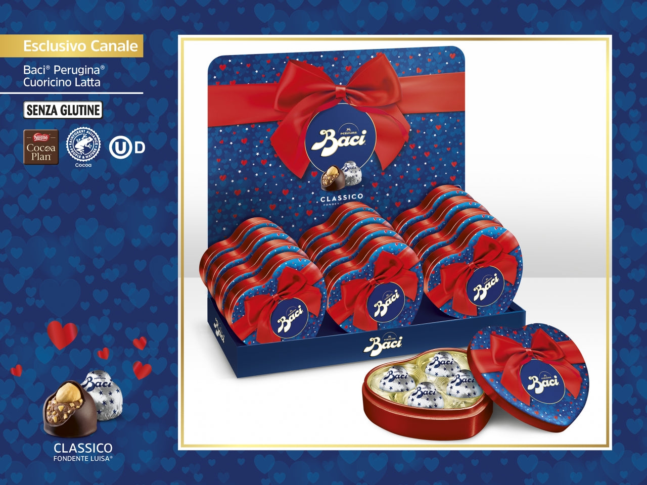 Baci scatola cuoricino in latta 50g