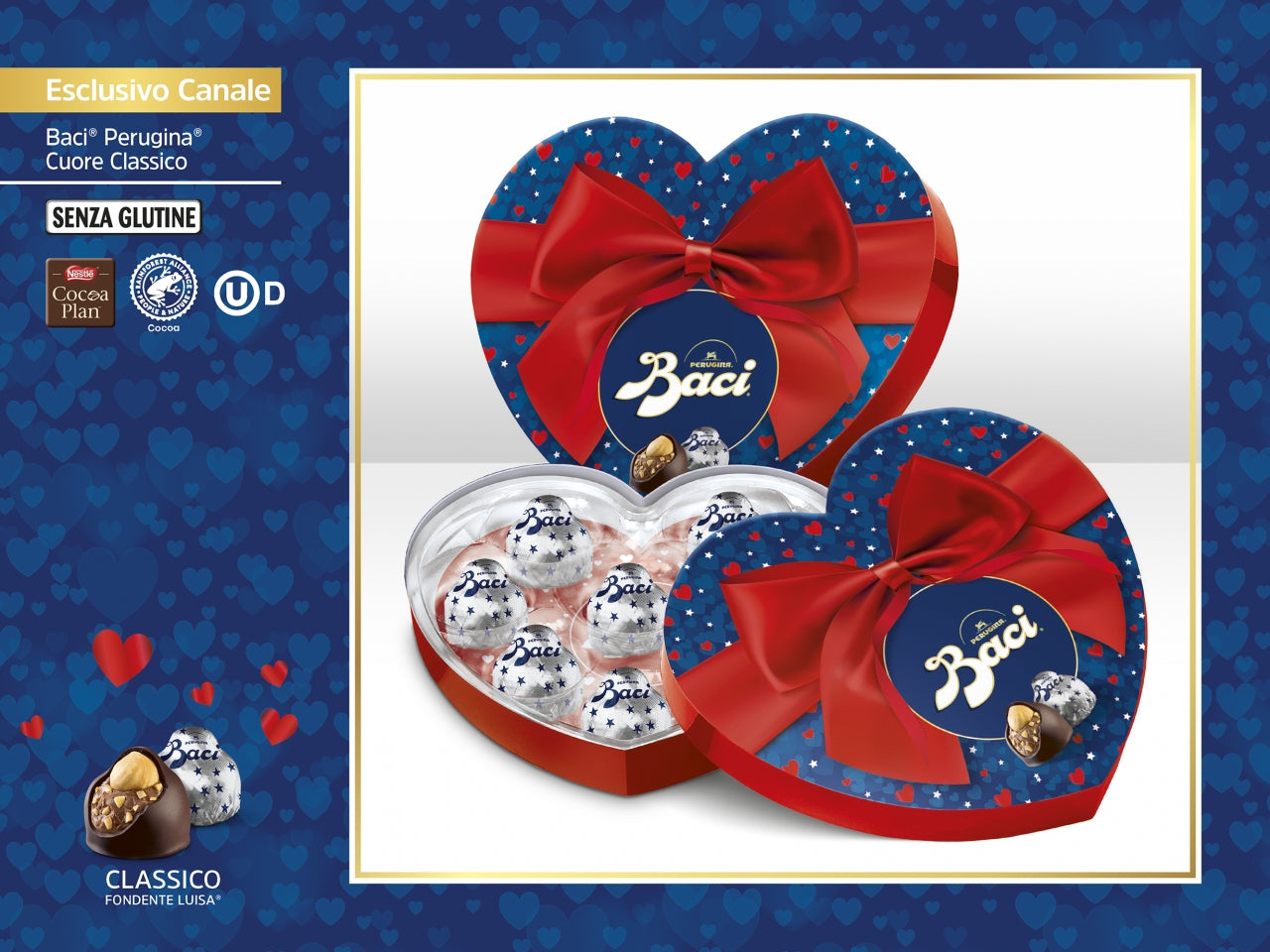Baci scatola cuore linea classica 100g