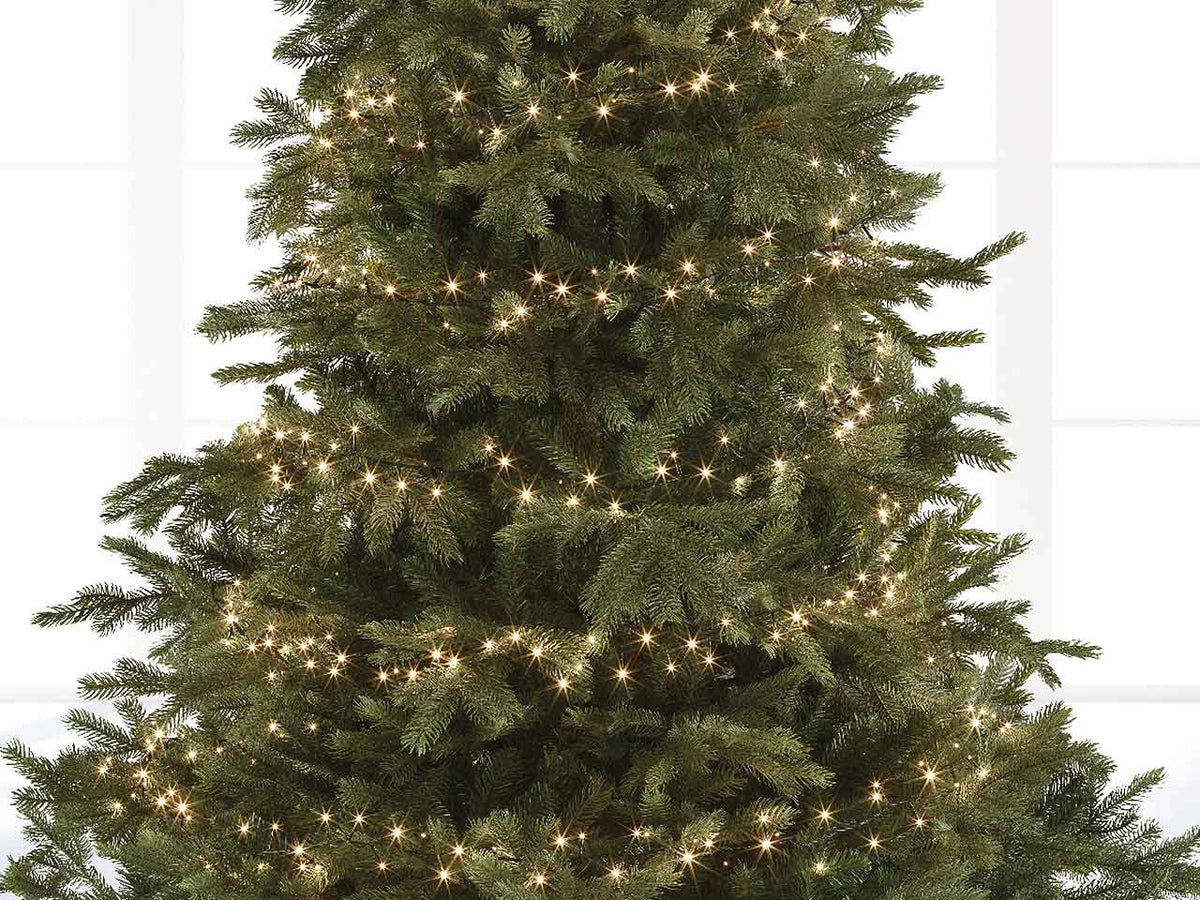 Catena luci compact 1000led bianco caldo 8 funzioni 22,5mt filo verde per uso interno/esterno