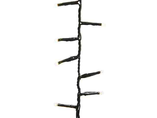 Catena luci 1500led bianco caldo 8 funzioni 34mt filo verde per uso interno/esterno