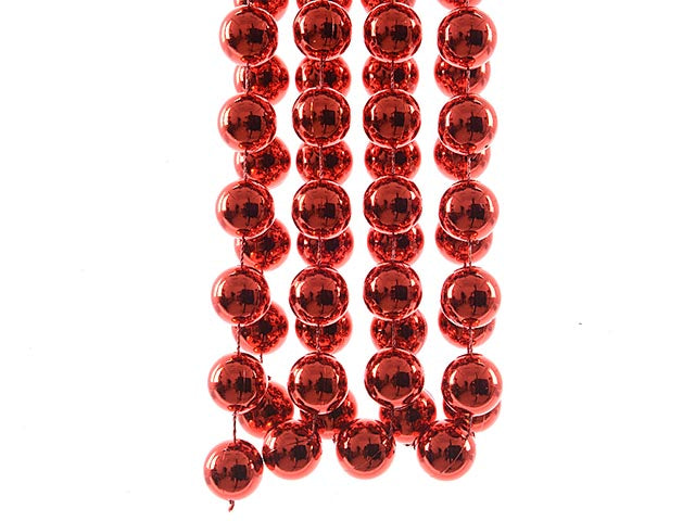 Ghirlanda con palle d.2x270cm rossa