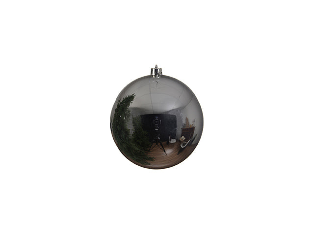 Palla di Natale 14cm argento lucido