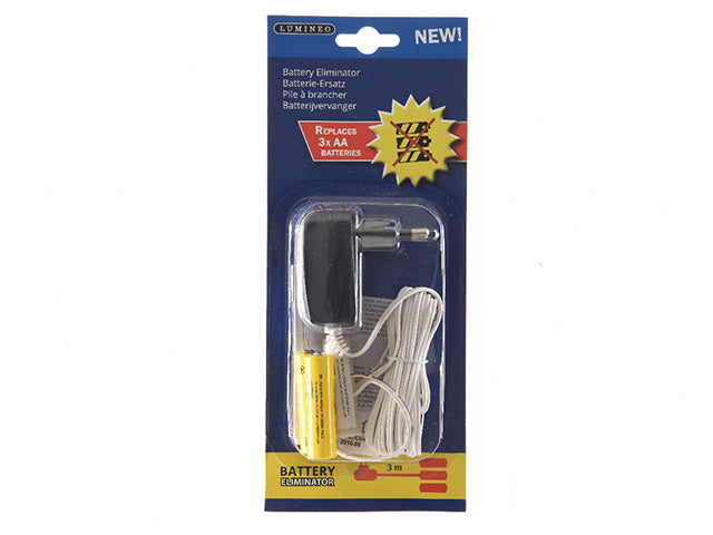Eliminatore batteria 3v per uso interno con 3 batterie aa colore bianco misura lun.300cm