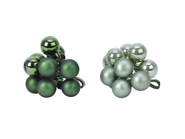 Sfera vetro mazzetto verde 10 pezzi 2cmass.715117