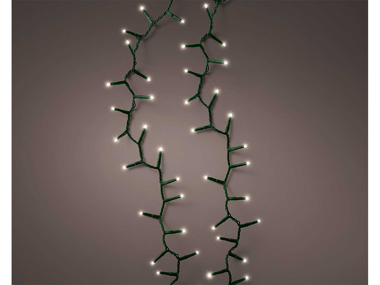 Catena luci 2000led bianco caldo 8 funzioni 45mt filo verde per uso interno/esterno