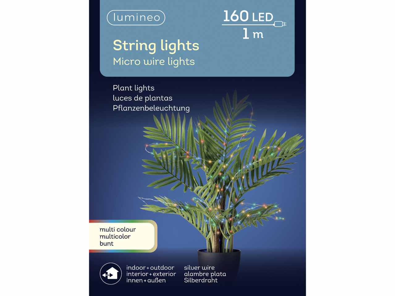 Catena luci 160 micro led multicolor 1metro uso esterno $
