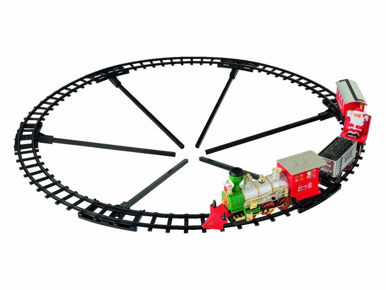 Treno in plastica con led bianco caldo 274cm con funzionamento a batteria, uso interno