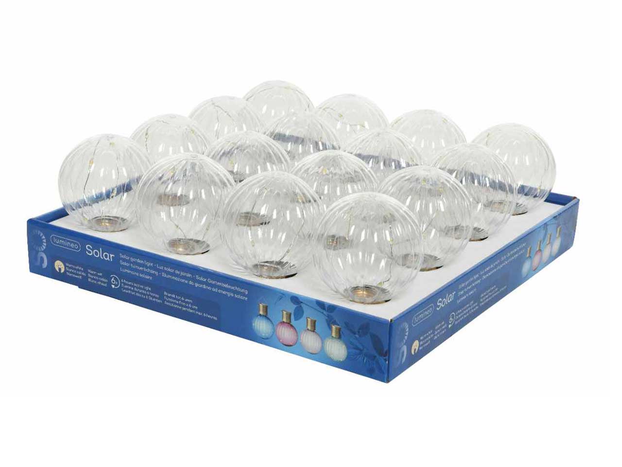 Luce solare da giardno rotonda in plastica batteria da 40mah tensione 1,2v led bianco caldo emissione luminosa 1lm autonomia 6 ore con interruttore d.8xh.11cm