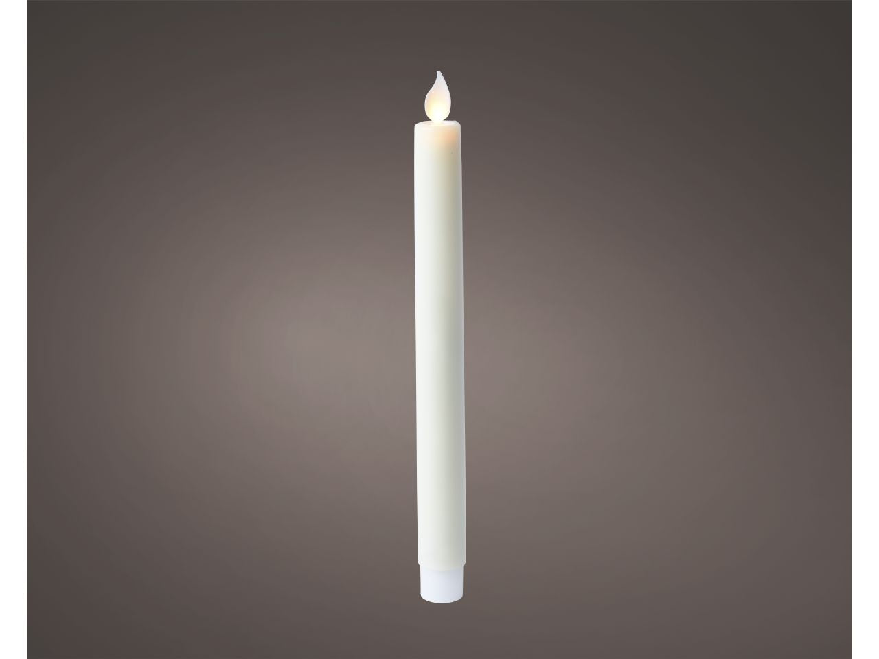 Candela da cena a led in plastica con parte superiore piatta per uso interno colore panna bianco caldo misura alt.24cm
d.2cm 3mm 1