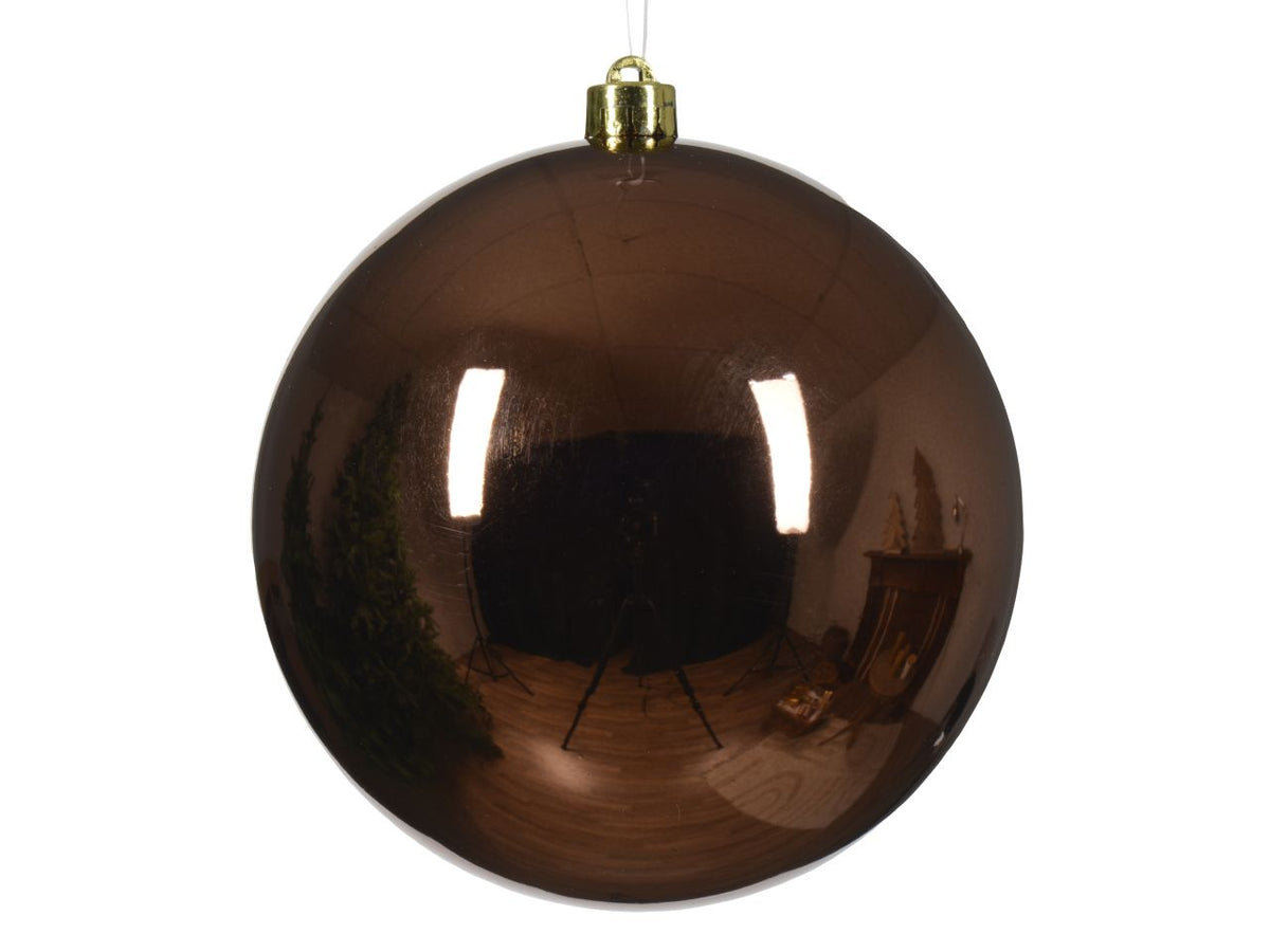 Palla di Natale 14cm marrone lucido