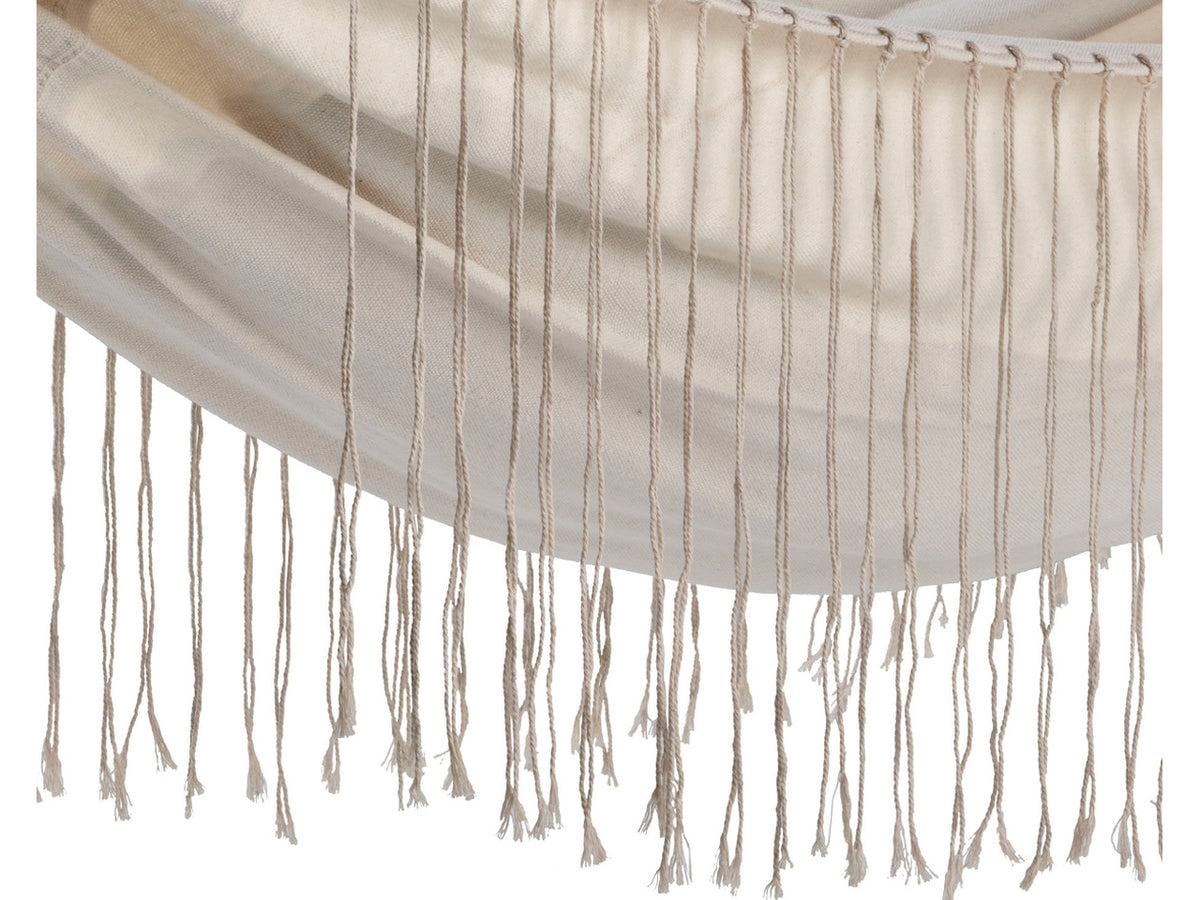 Amaca in cotone avorio stile boho, senza supporto, capacità 100 kg - 290x100cm - Outdoor Living