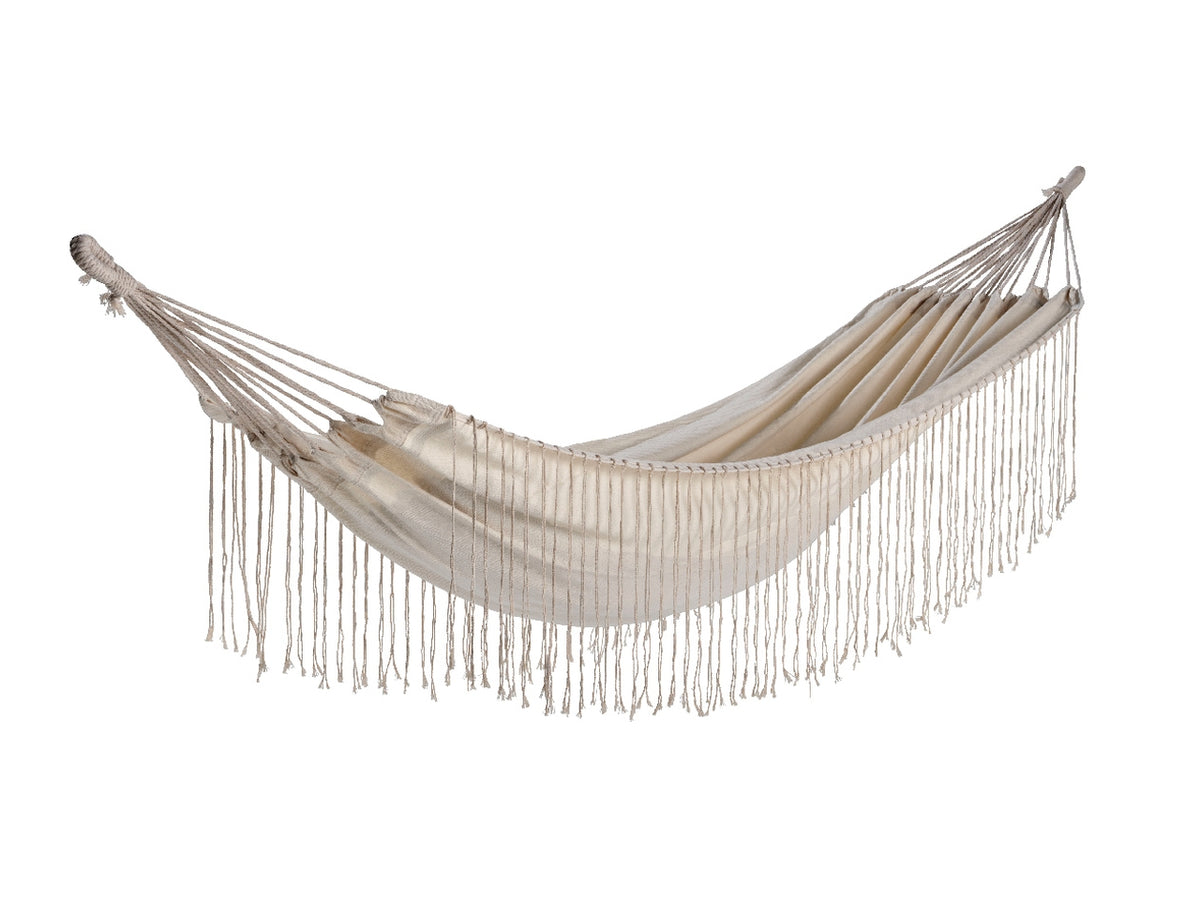 Amaca in cotone avorio stile boho, senza supporto, capacità 100 kg - 290x100cm - Outdoor Living