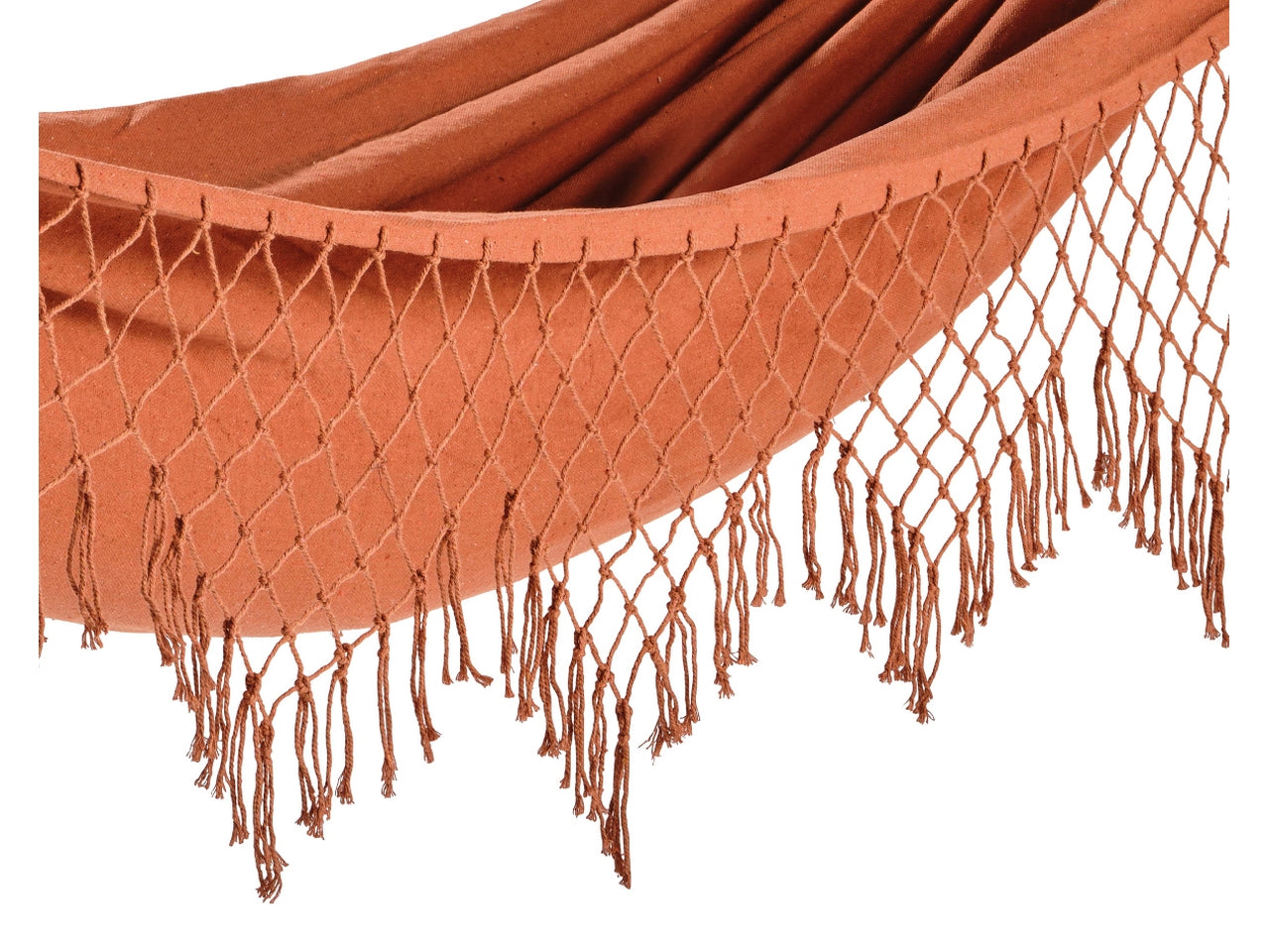 Amaca in cotone colore terra bruciata stile etnico, senza supporto, capacità 100 kg - 290x100cm - Outdoor Living