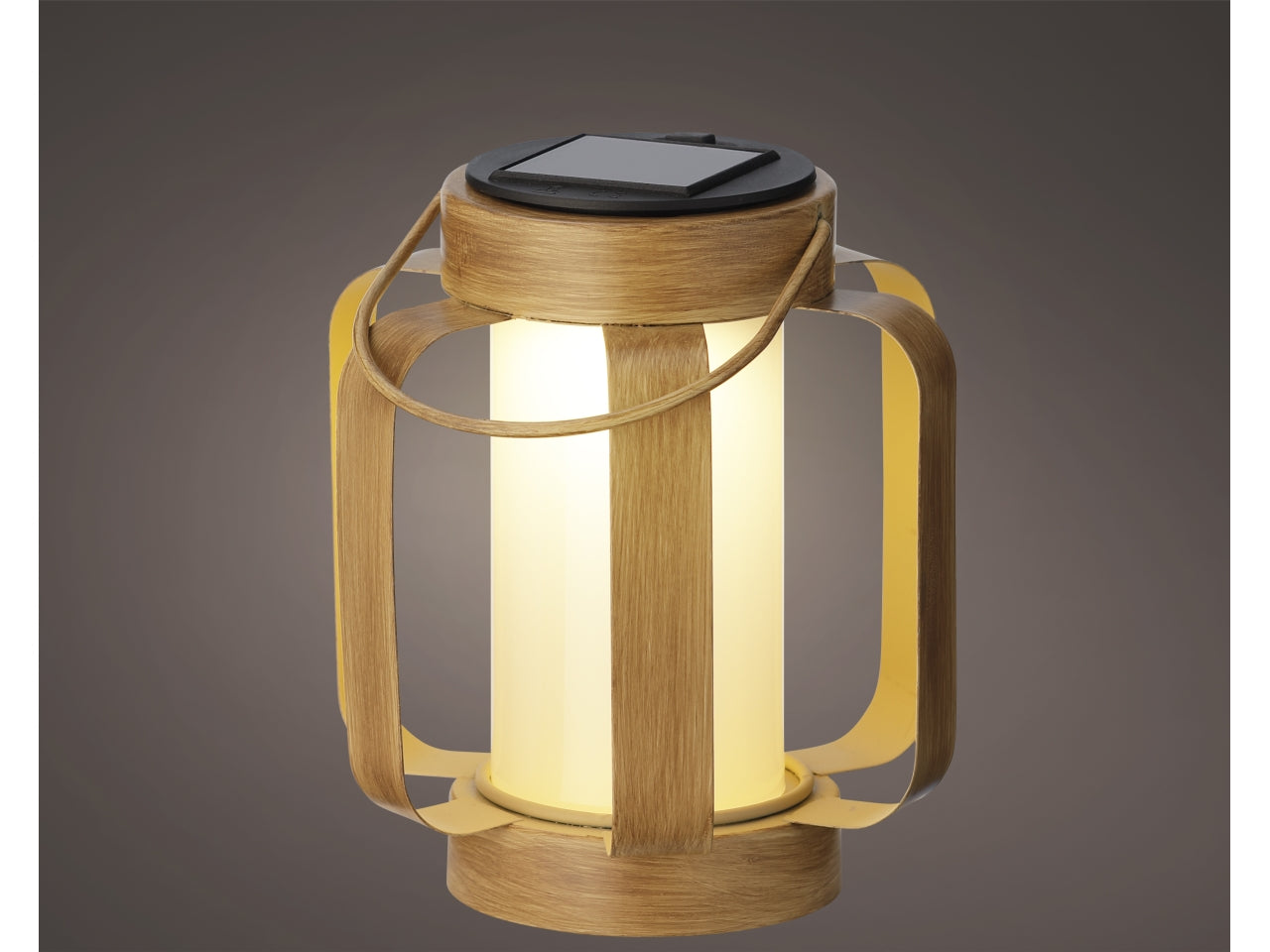 Lampade solari da giardino, in metallo effetto legno, stile scandinavo, 15cm - Kaemingk