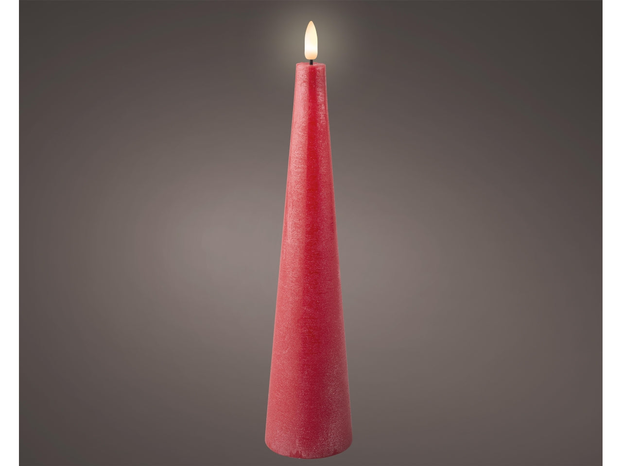 Candela con stoppino e led d.5,8x27,8cm a batteria rossa