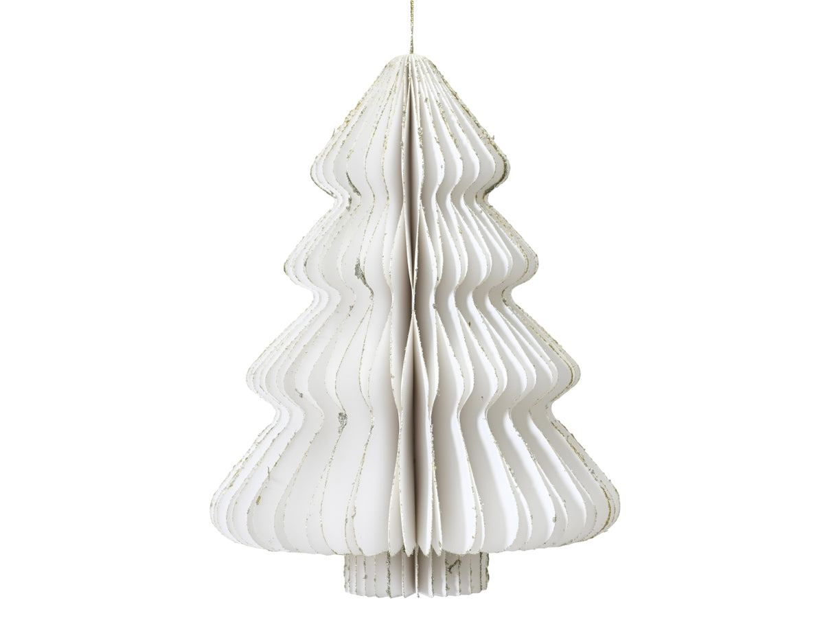 Decorazione albero in carta 30xh.40cm bianco
