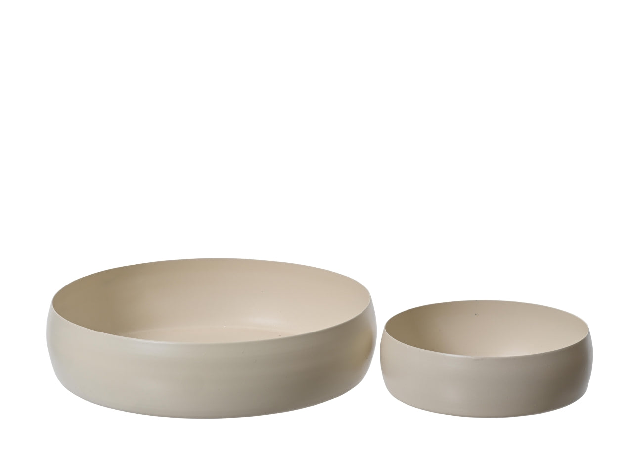 Piatto con vassoio di ferro d.22x5,5cm rotondo verniciato a polvere beige