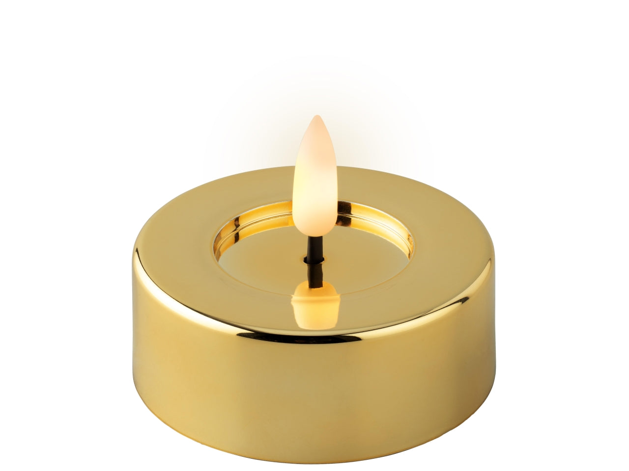 Tealight dorato in plastica con effetto fiamma d.6,5x4,5 cm - Decoris