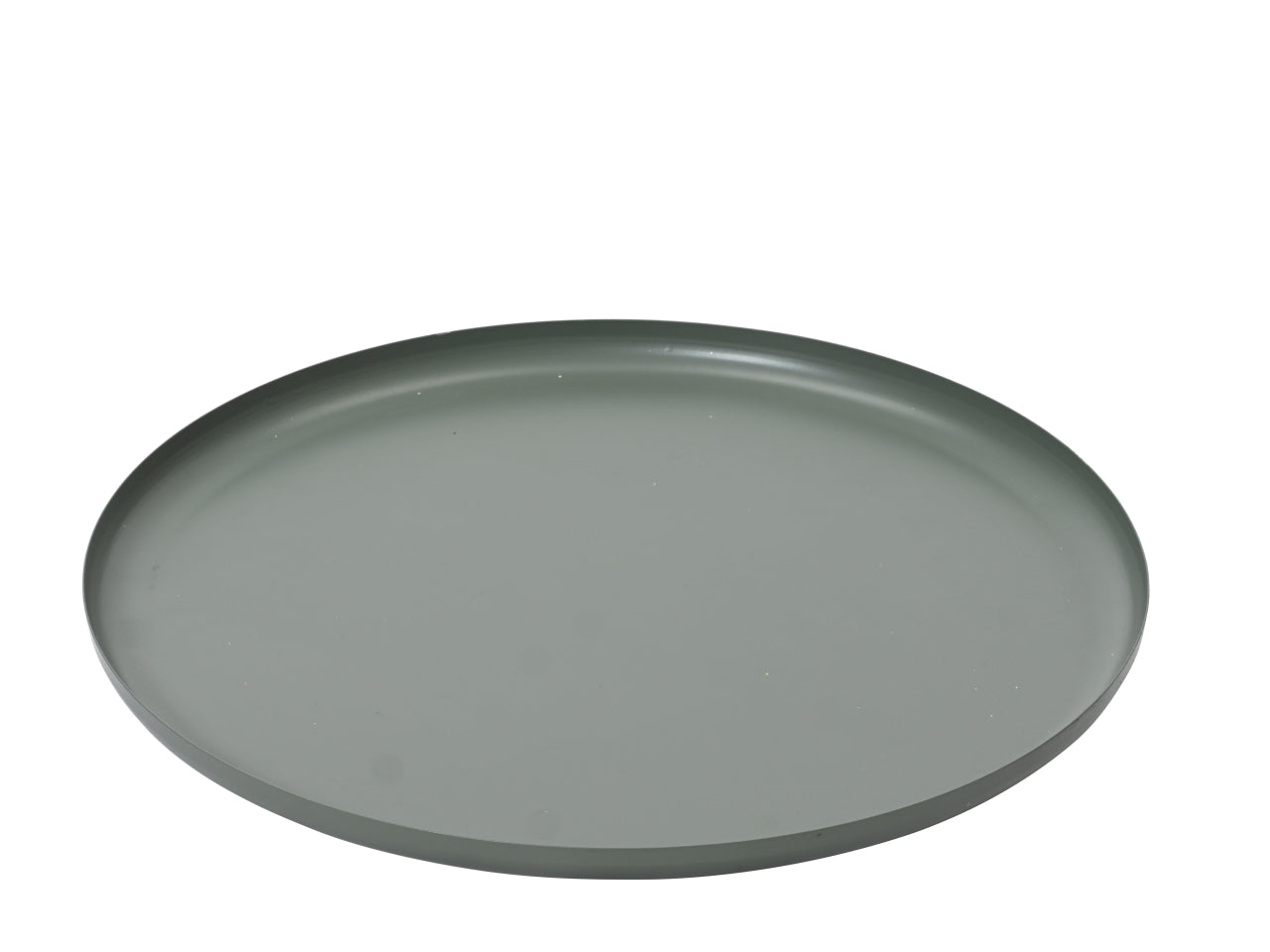 Vassoio d.42x2,5cm verniciatura a polvere tonda in lamiera di ferro verde