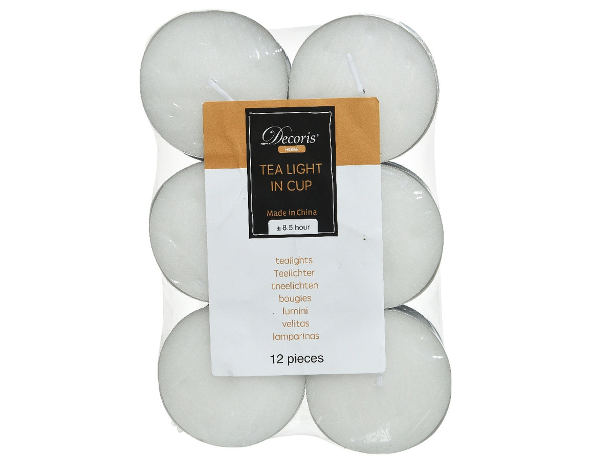 Tealight bianco in cera set da 12 diametro 5,9cm x altezza 2,2cm