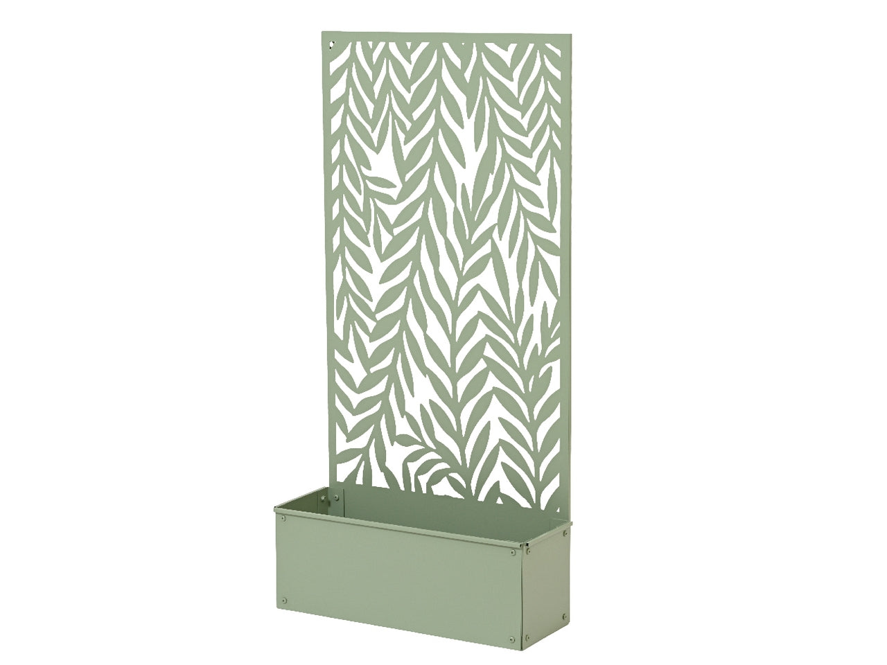 Frangivista con fioriera in metallo per esterno 57x21cm x altezza 118cm colore verde