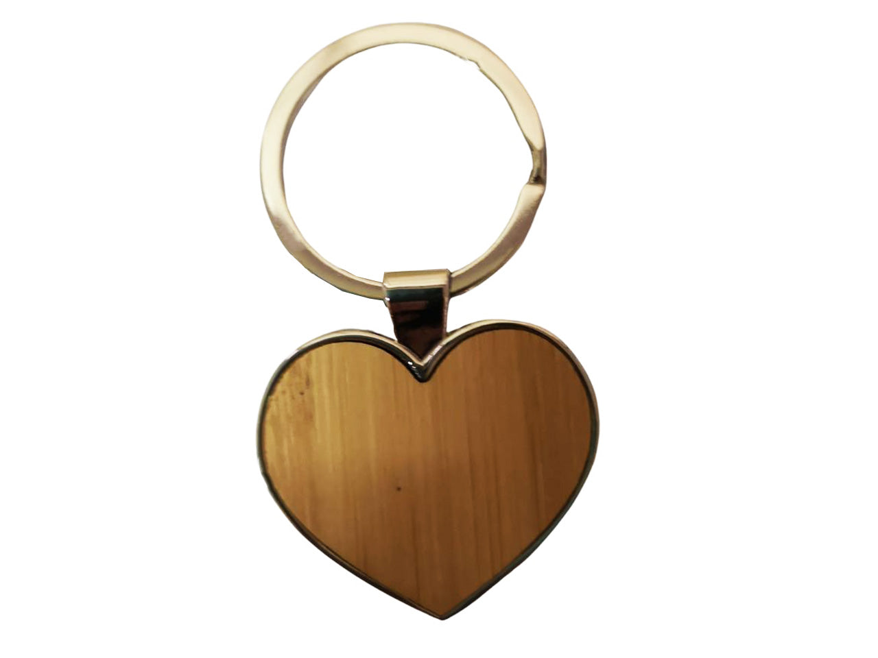 Portachiavi in acciaio con cuore in legno