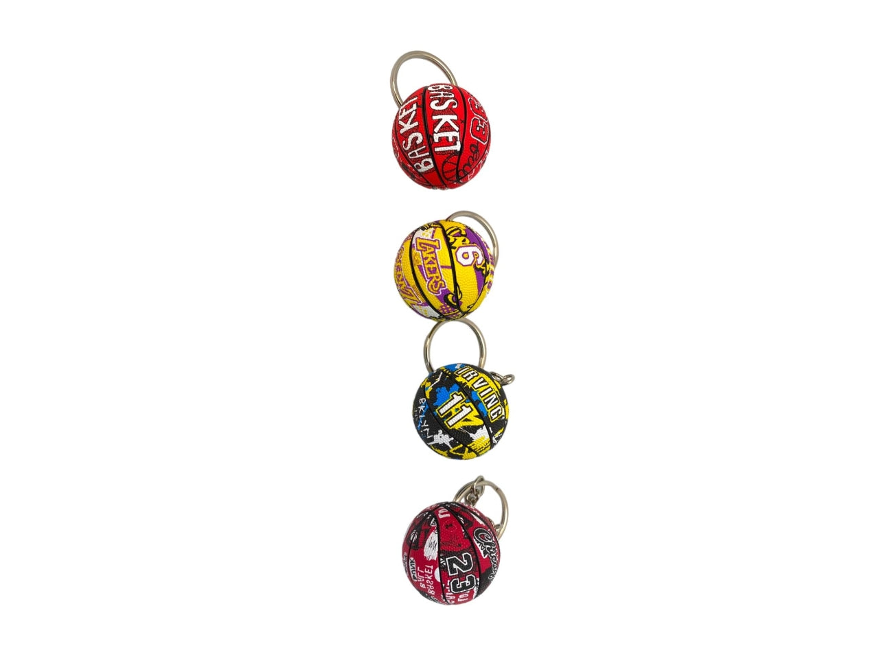 Portachiavi pallone basket in pvc smaltato a mano