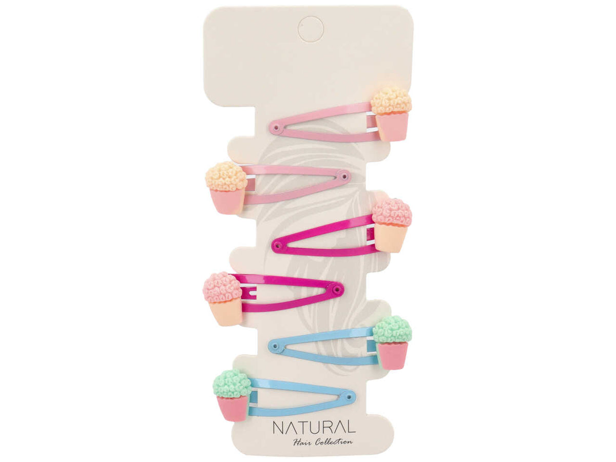Clips per capelli da bambino con cupcake la confezione comprende 6 clips
