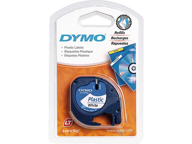 Nastro in plastica Dymo per stampa a trasferimento termico per etichettatrici bianco 12 mm x 4 mt