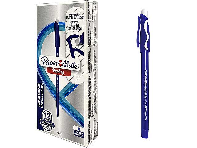 Penna paper mate replay 12 pezzi blu $