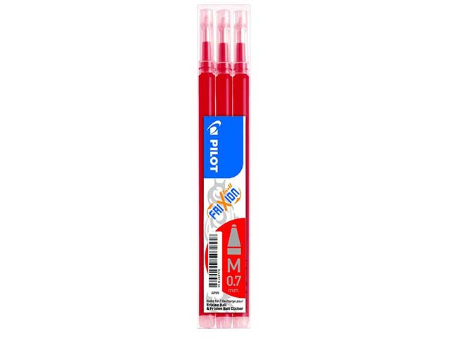 Refill frixion 07 rosso set da 3 refill bls-fr7-r-s3