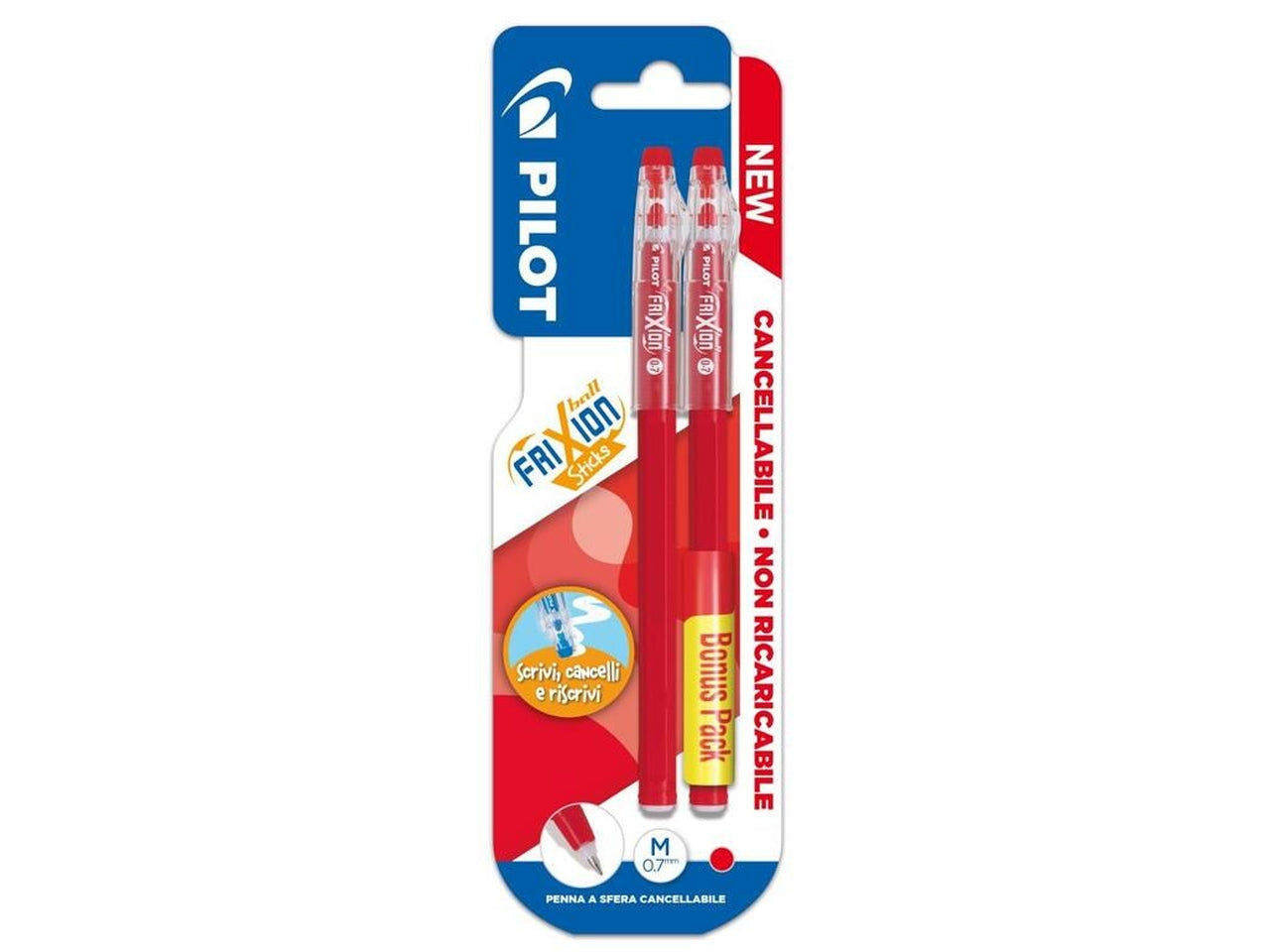 Frixion confezione di 2 penne cancellabili ball 0,7 colore rosso