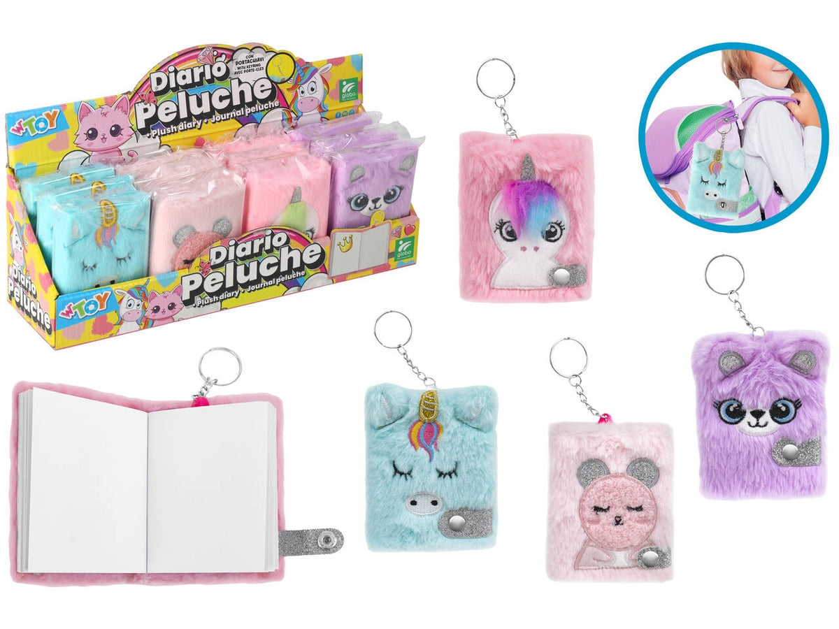 W toy mini diario peluches con portachiave assortiti