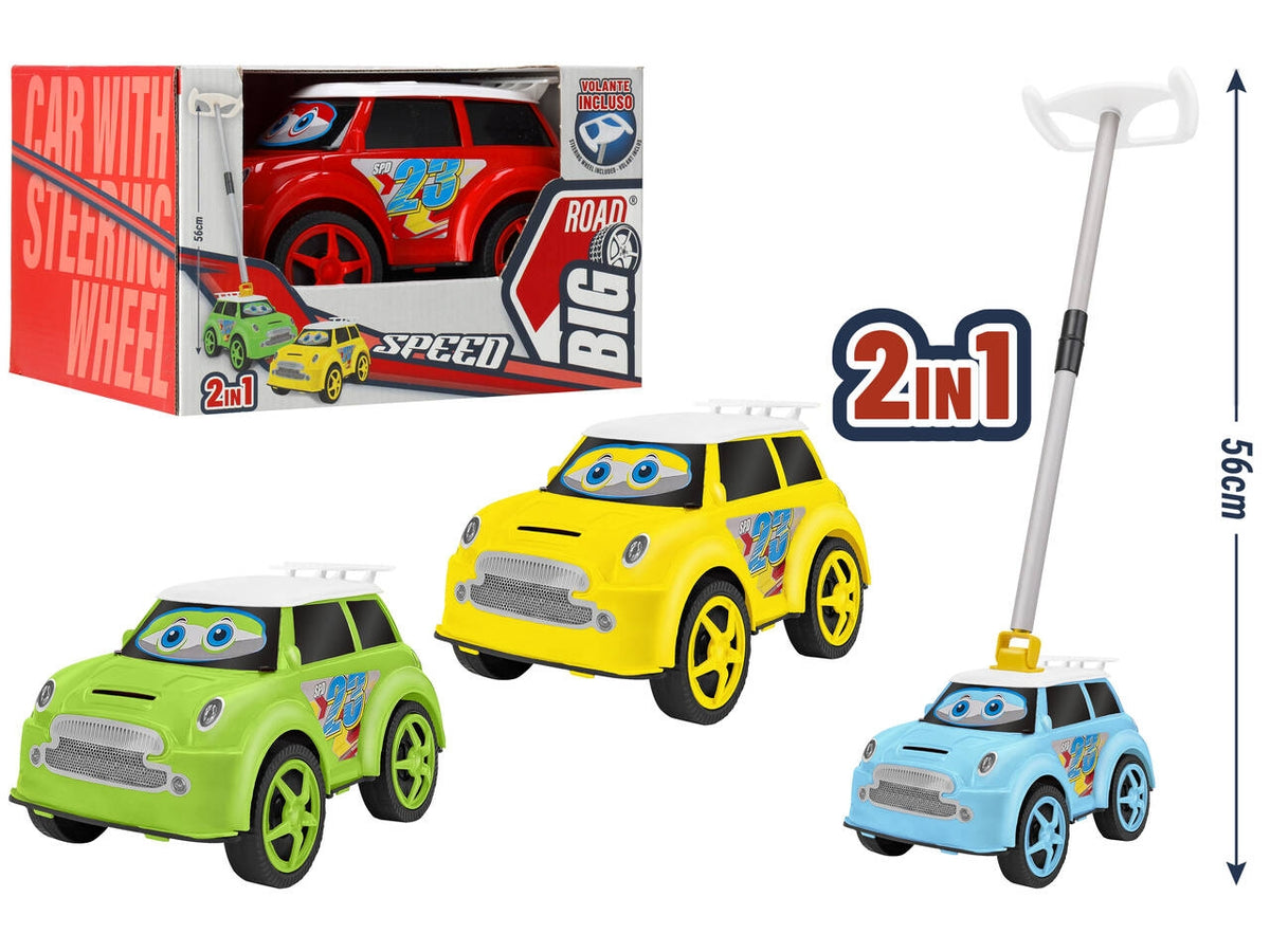 Big road auto 22cm con volante 4 assortimenti