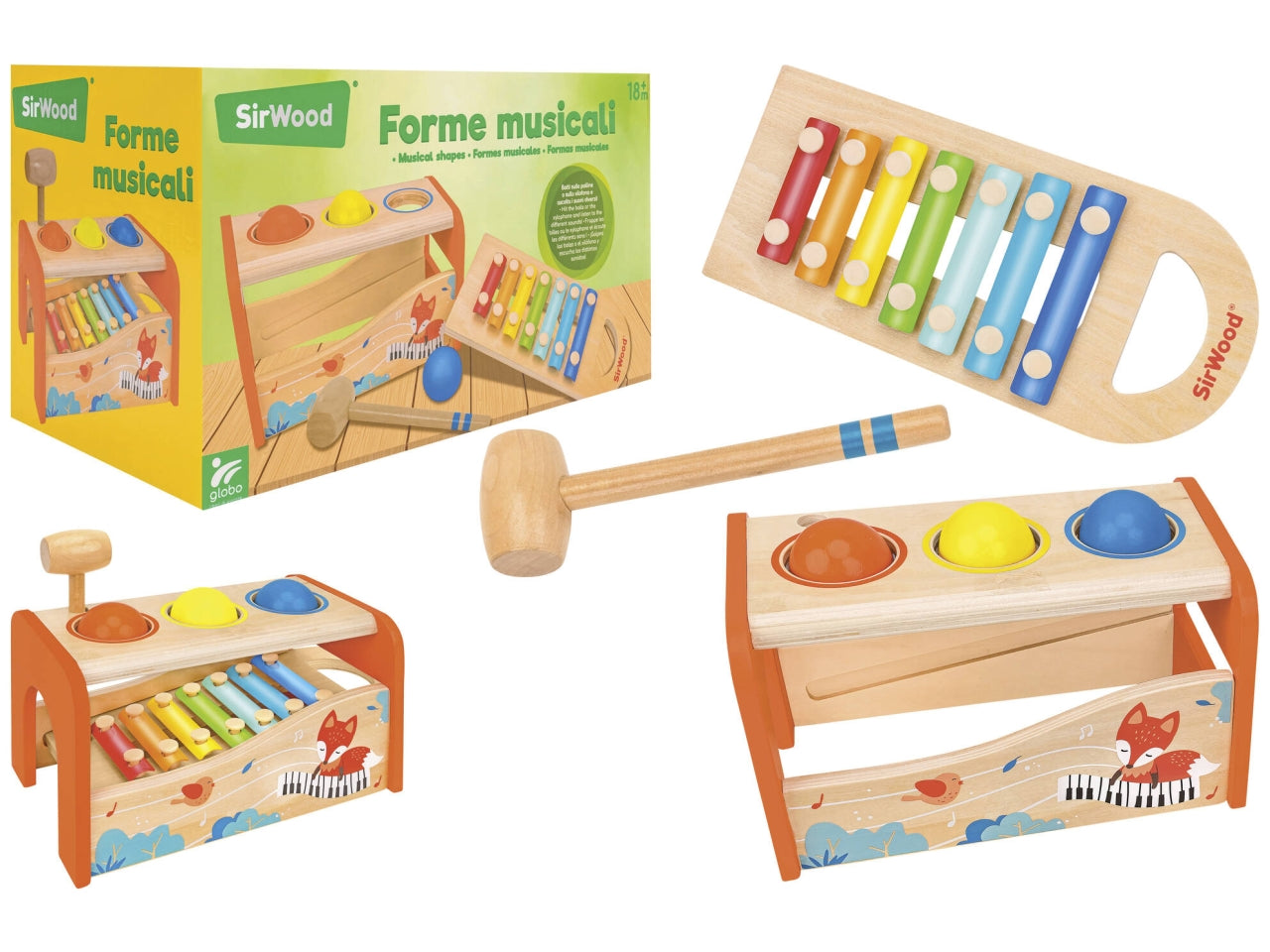 Sirwood banchetto con martello 3 palline/xilofono