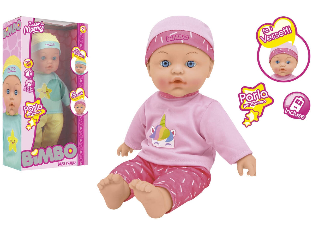 Bimbo bambola cm 41 batteria 6 frasi assortiti