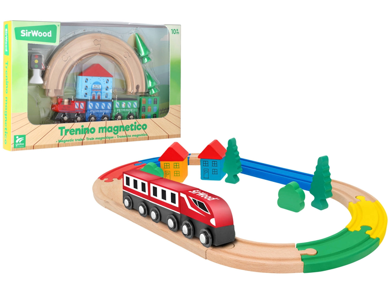 Sirwood pista treno magnetico in legno - disponibile in 2 assortimenti