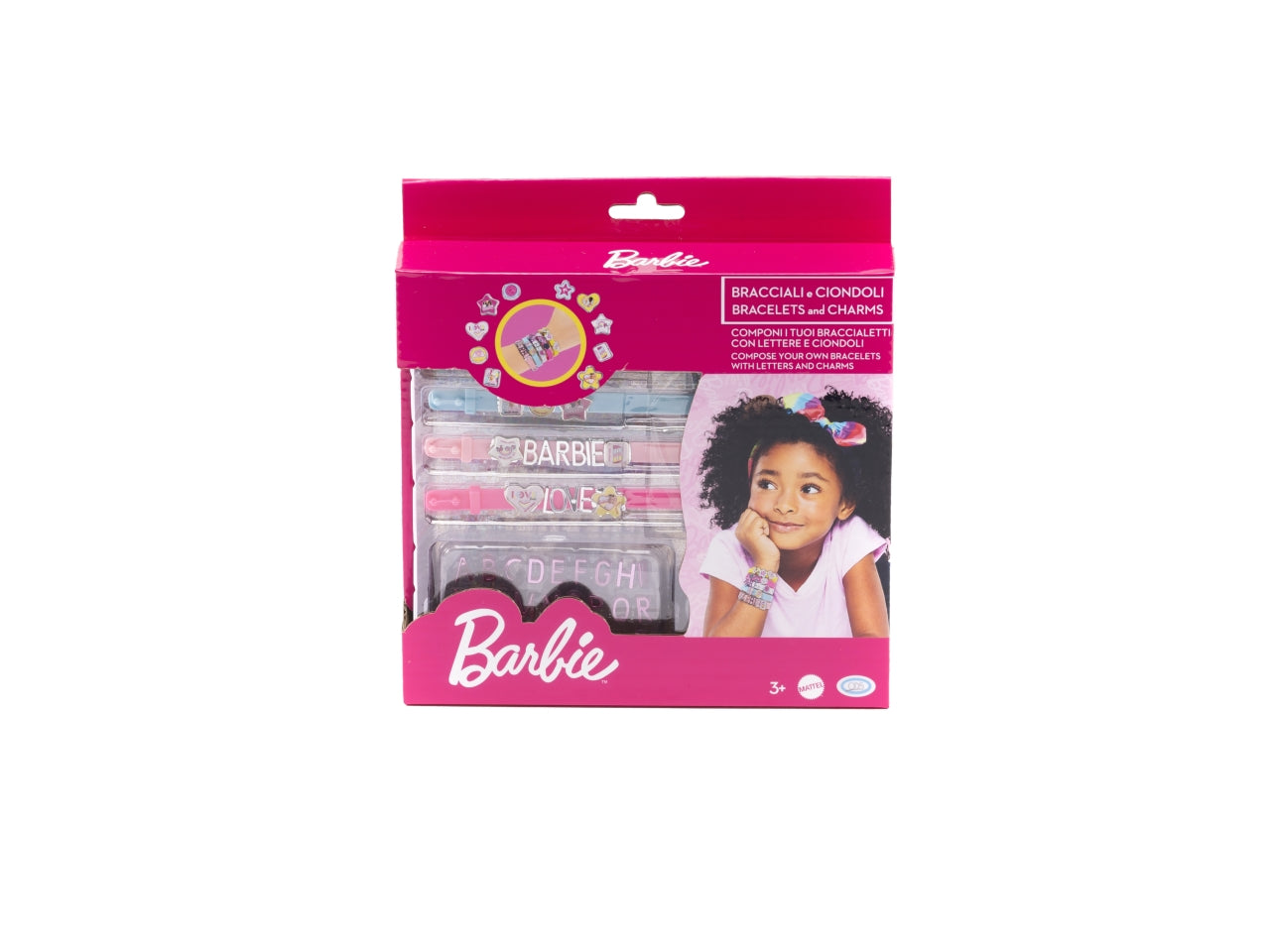 Barbie - bijoux collection confezione con 5 braccialetti, ciondoli e lettere