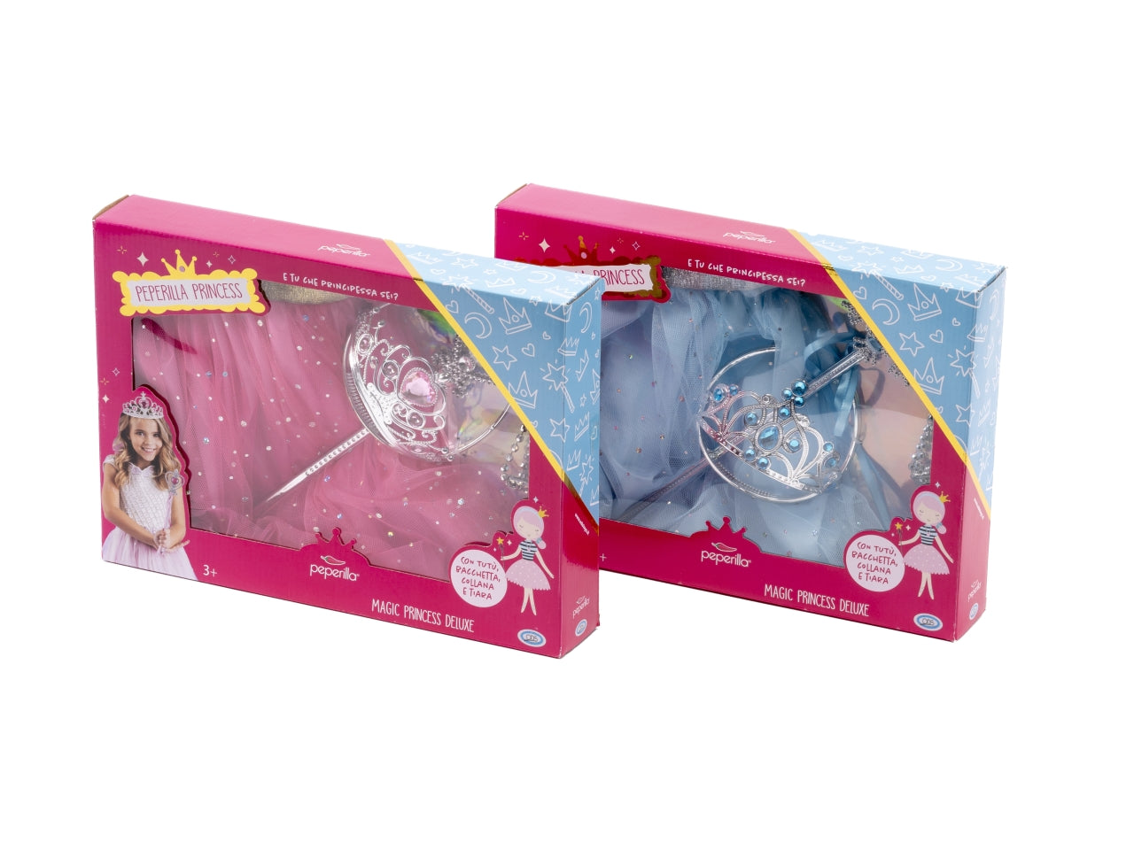 Peperilla princess - deluxe set principessa con gonnellina, tiara, bacchetta, collana
