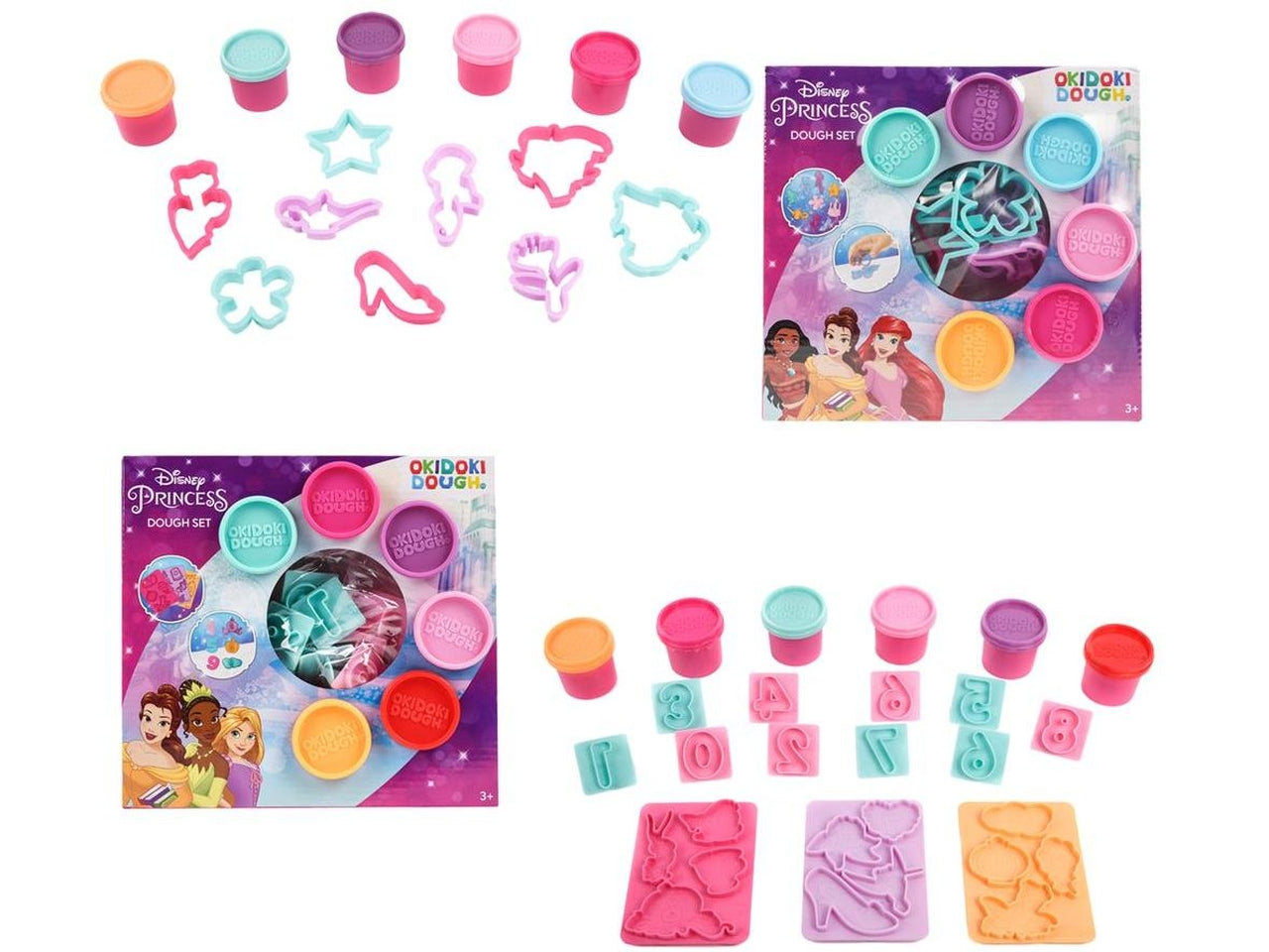 Okidoki plastilina princess set di 6 vasetti e formine