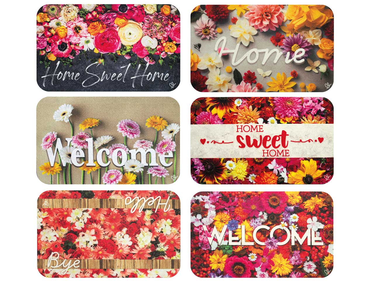 Zerbino in poliestere multicolor fantasia floreale per esterno 40x65 cm, Dream - Olivo Tappeti