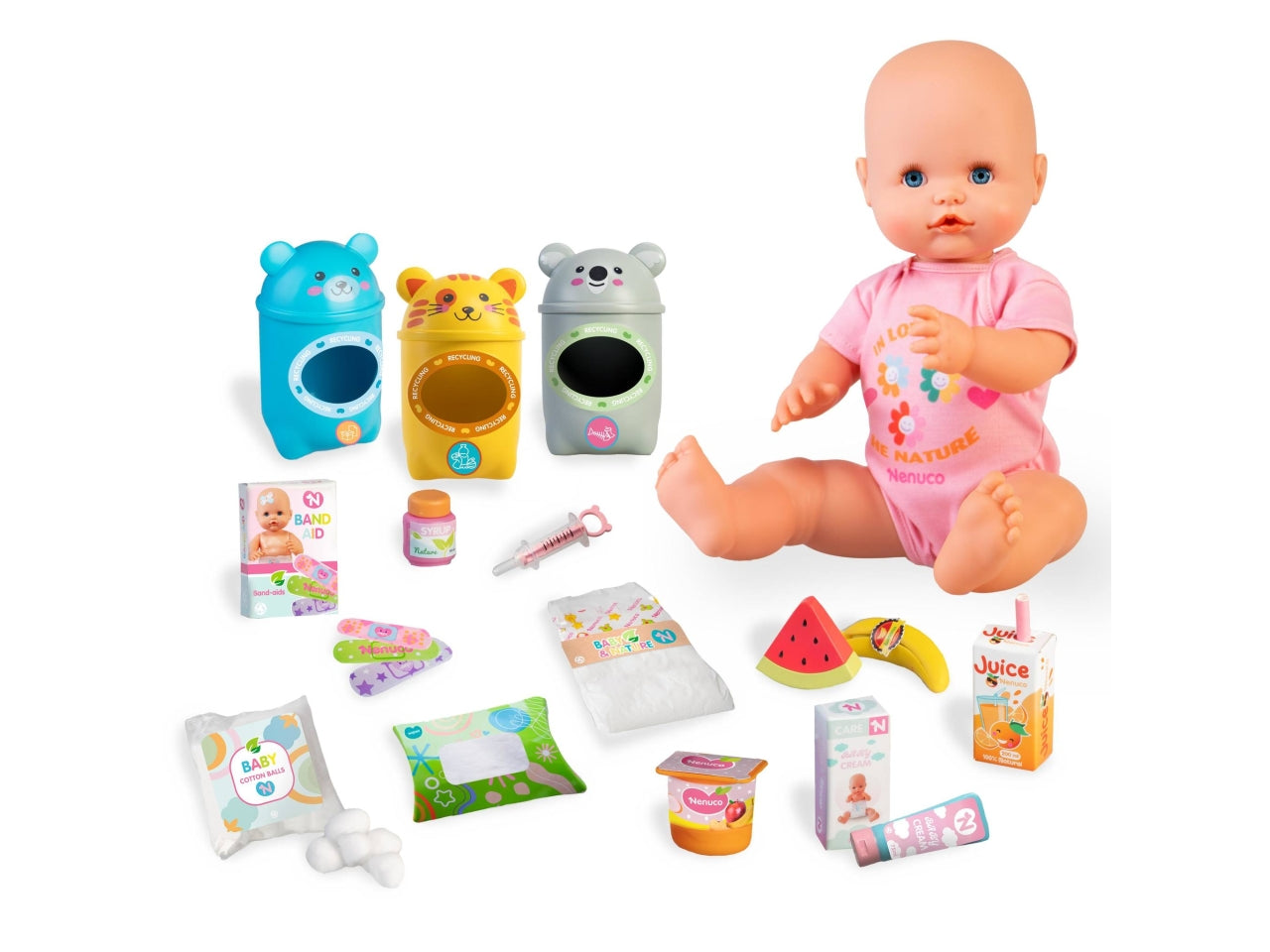 Nenuco Cura e Ricicla - Bambola con Accessori, Multicolor, Età 3+, Famosa $