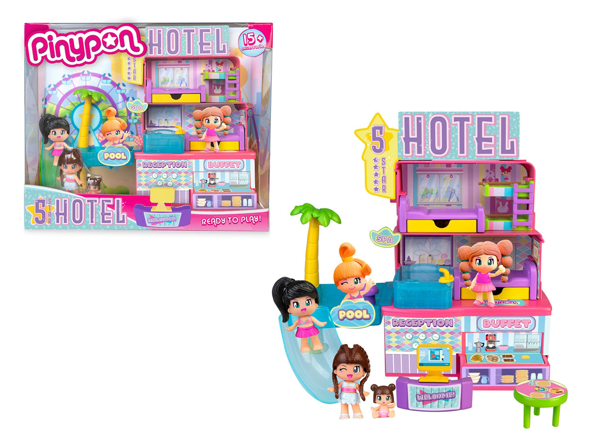 Pinypon 5 Star Hotel - Set con Accessori e 2 Personaggi, Multicolor, Età 4+, Famosa $